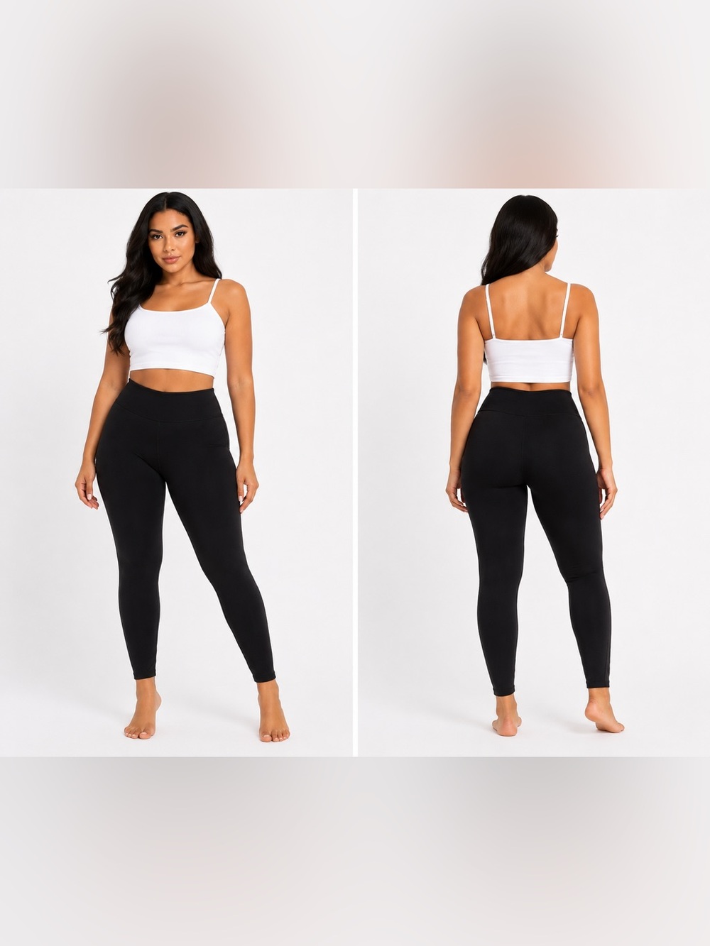 High-Waist Black Leggings - Women